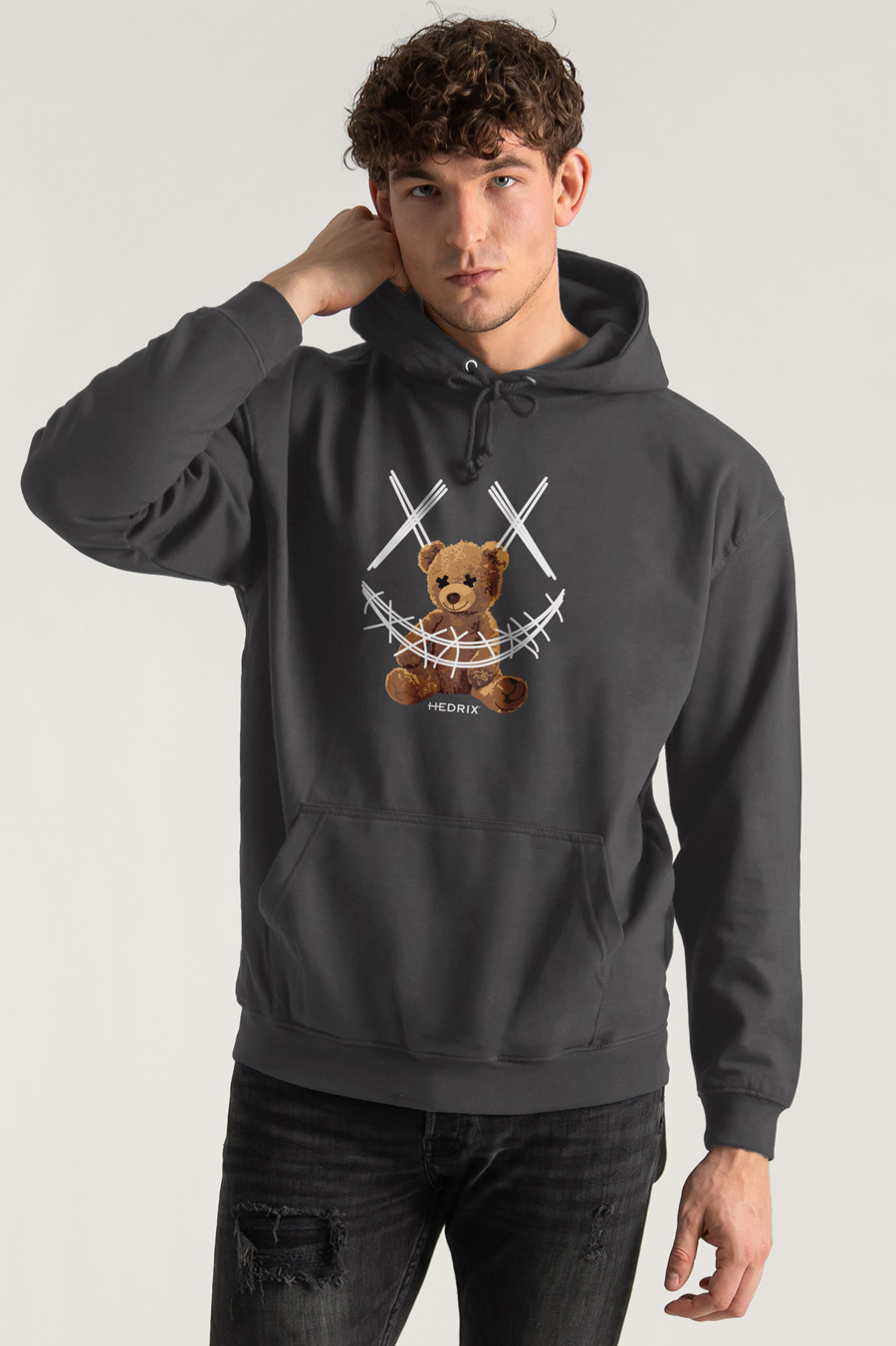 Hoodie in Iron Grey Color with Mad Teddy Print crop2-hedrix-hoodies-xc_g9_iron-gray_0230.jpg