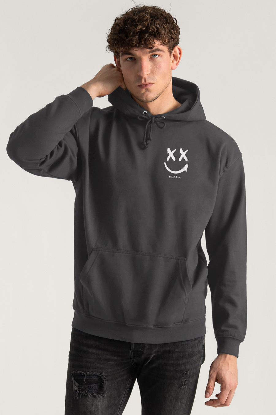 Hoodie in Iron Grey Color with Graffiti Smiley Print crop2-hedrix-hoodies-xc_g9_iron-gray_0231.jpg