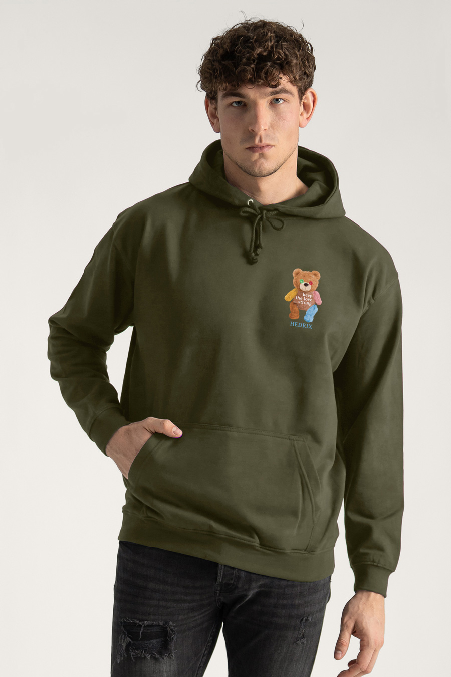 Hoodie in Khaki Color with Lovely Teddy Print crop2-hedrix-hoodies-xc_g9_xaki_0262.jpg