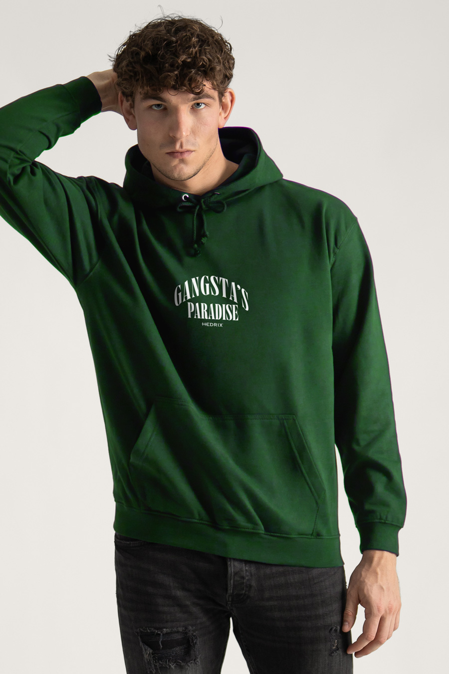 Hoodie in Green Color with Gangstas Paradise Print crop2-hedrix-hoodies-xd_g9_green_0273.jpg