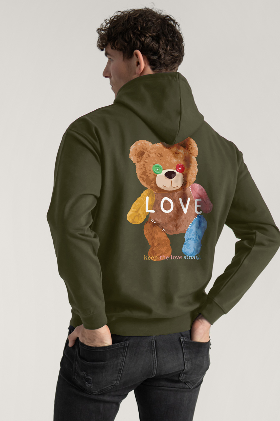 Hoodie in Khaki Color with Lovely Teddy Print crop2-hedrix-hoodies-xf_g9_xaki_0262.jpg
