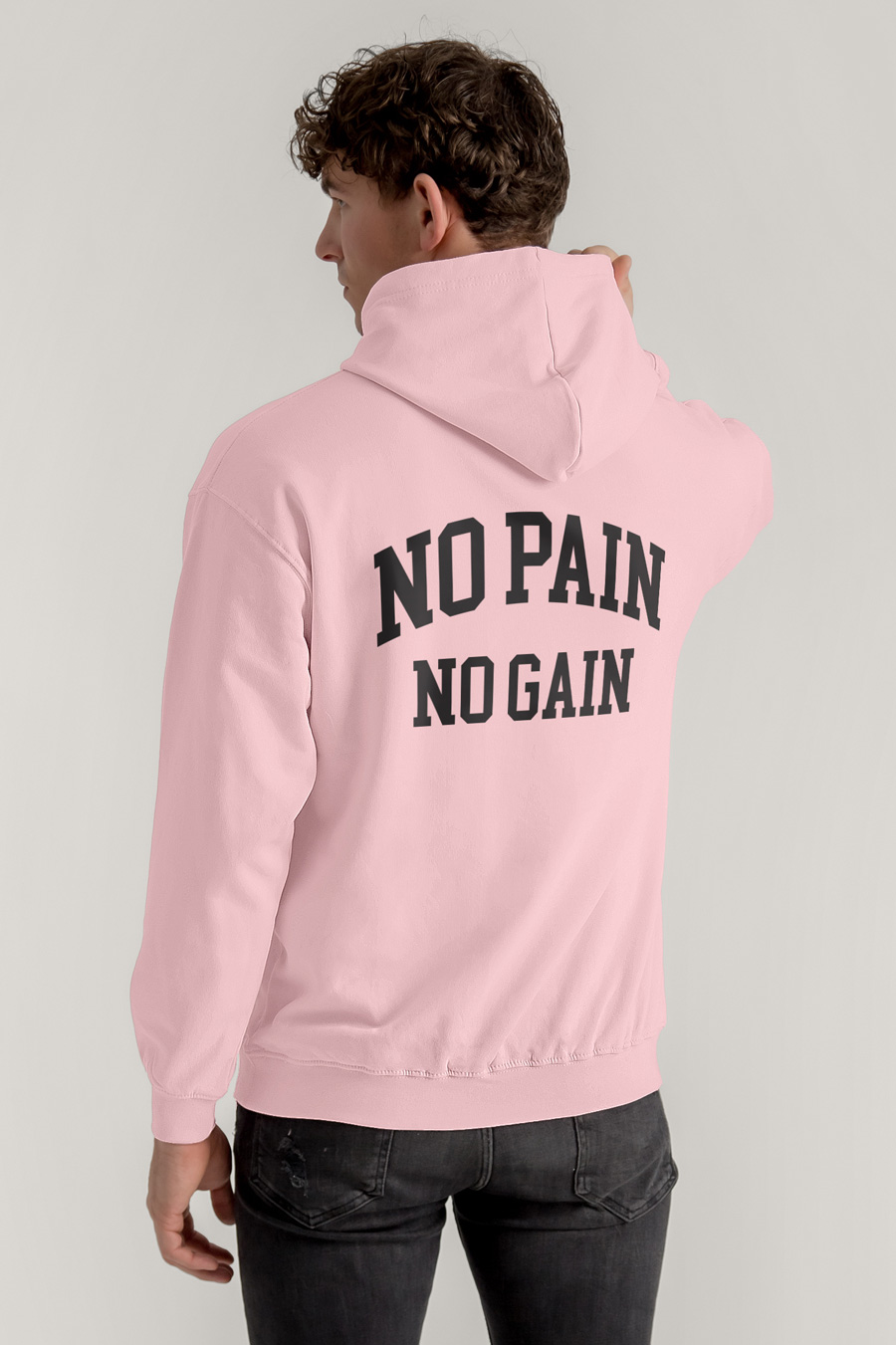 Hoodie in Pink Color with No Pain No Gain Print crop2-hedrix-hoodies-xg_g9_pink_0267.jpg