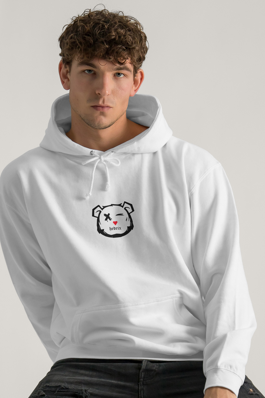 Hoodie in White Color with Dare To Dream Print crop2-hedrix-hoodies-xg_g9_white_0272.jpg
