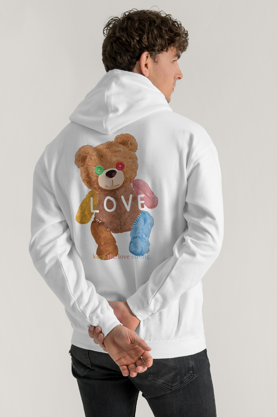 Hoodie in White Color with Lovely Teddy Print crop2-hedrix-hoodies-xk_g9_white_0262.jpg