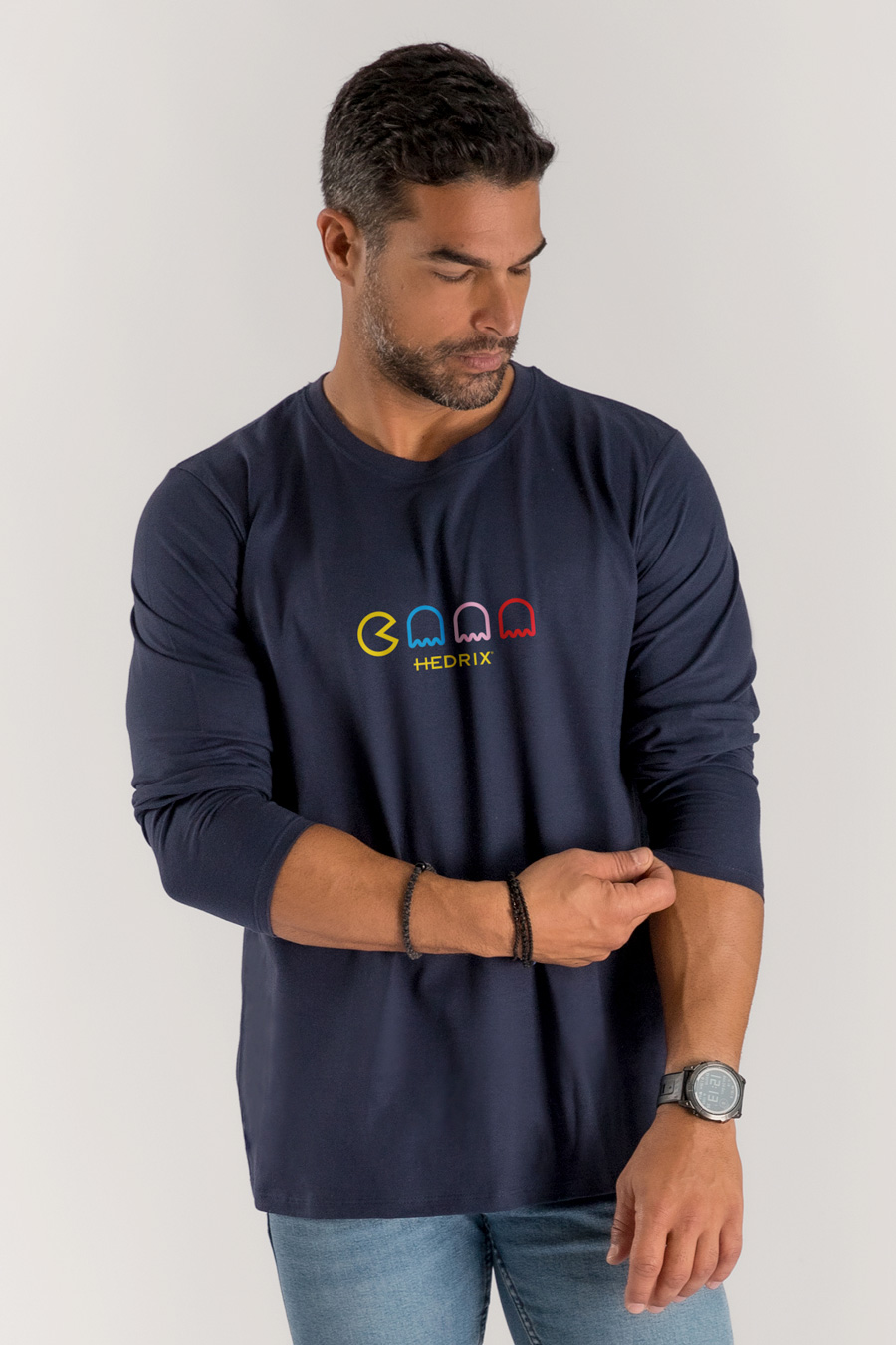 Long Sleeve T-shirt in Blue Color with Arcade Print crop2-hedrix-longsleeve-aa_g7_blue_0219.jpg