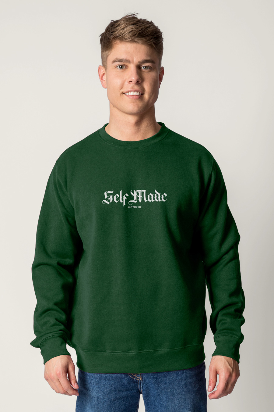 Sweatshirt in Green Color with Self Made Man Print crop2-hedrix-sweatshirt-ab_g6_green_0235.jpg