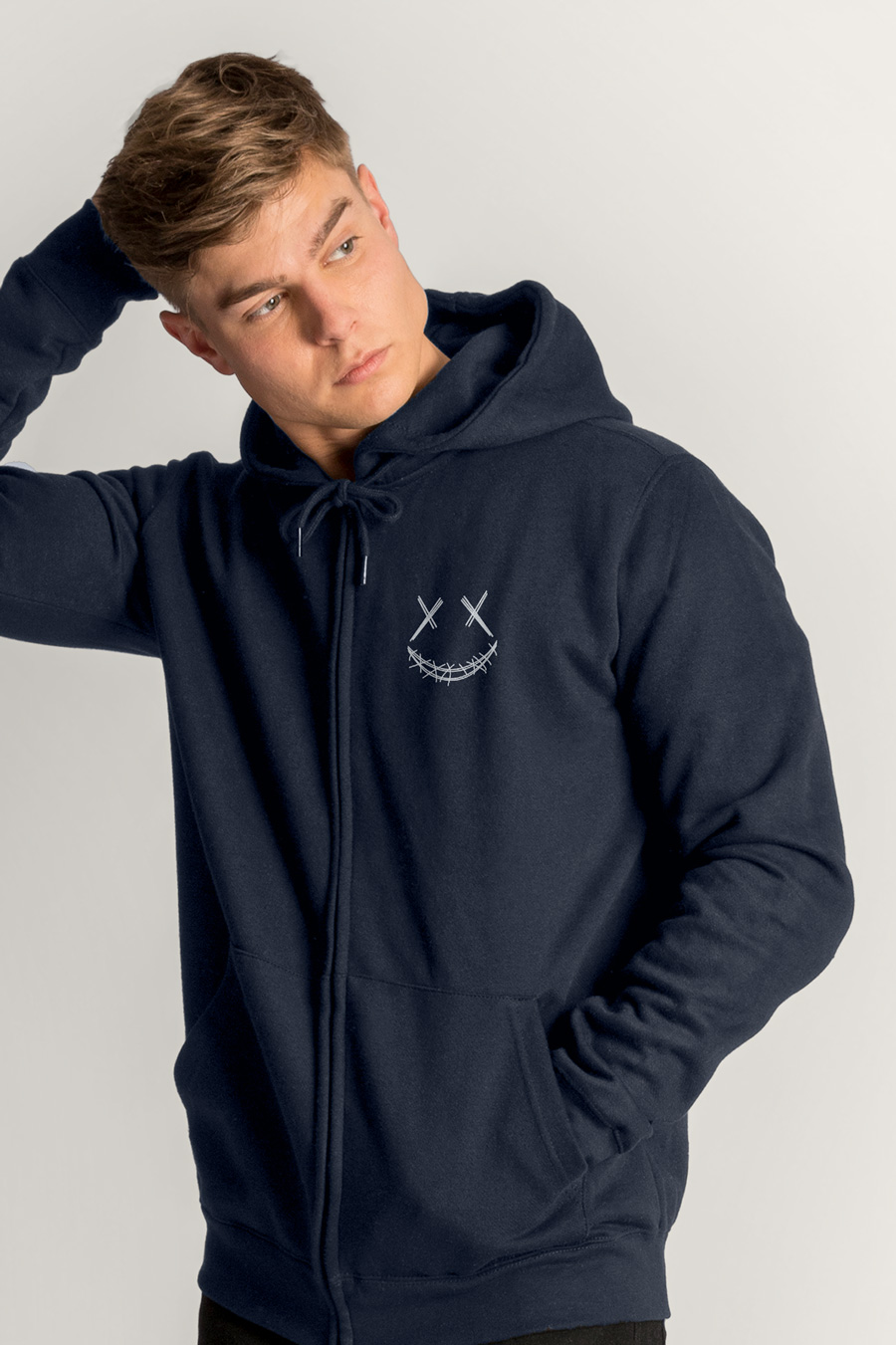 Zip-Up Hoodie in Blue color with Stand Out Teddy stamp crop2-hedrix-zippers-ae_g6_blue_0126.jpg