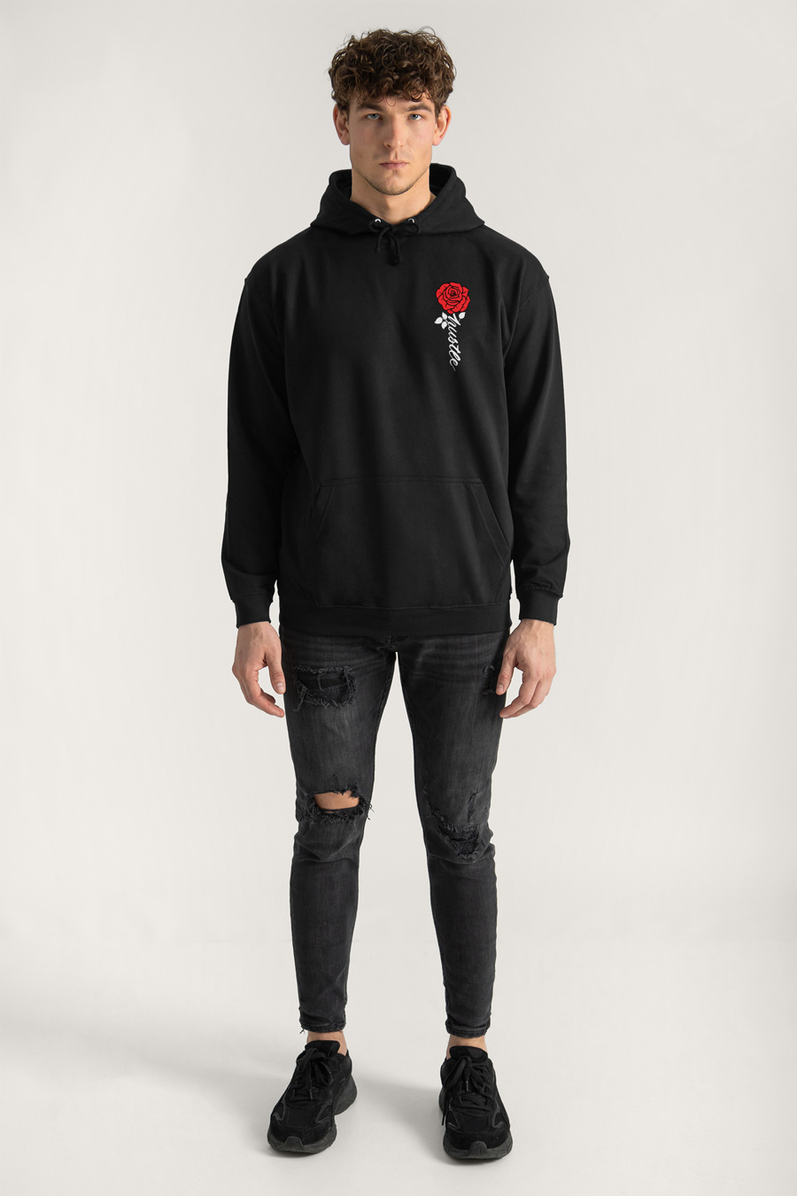 Hoodie in Black Color with Hustle Rose Print full-hedrix-hoodies-xa_g9_black_0241.jpg