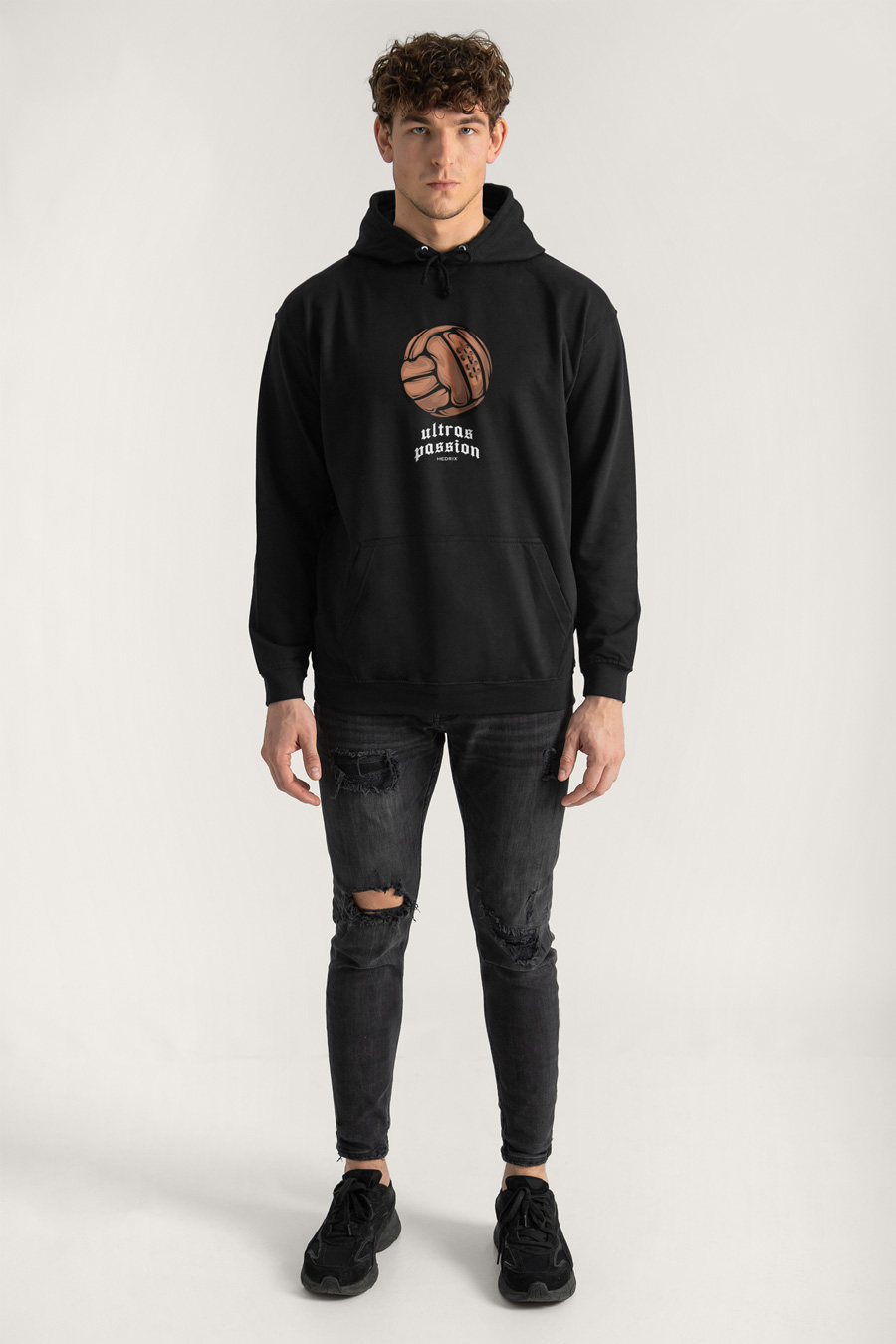 Hoodie in Black Color with Passionate Ultras Print full-hedrix-hoodies-xa_g9_black_0242.jpg
