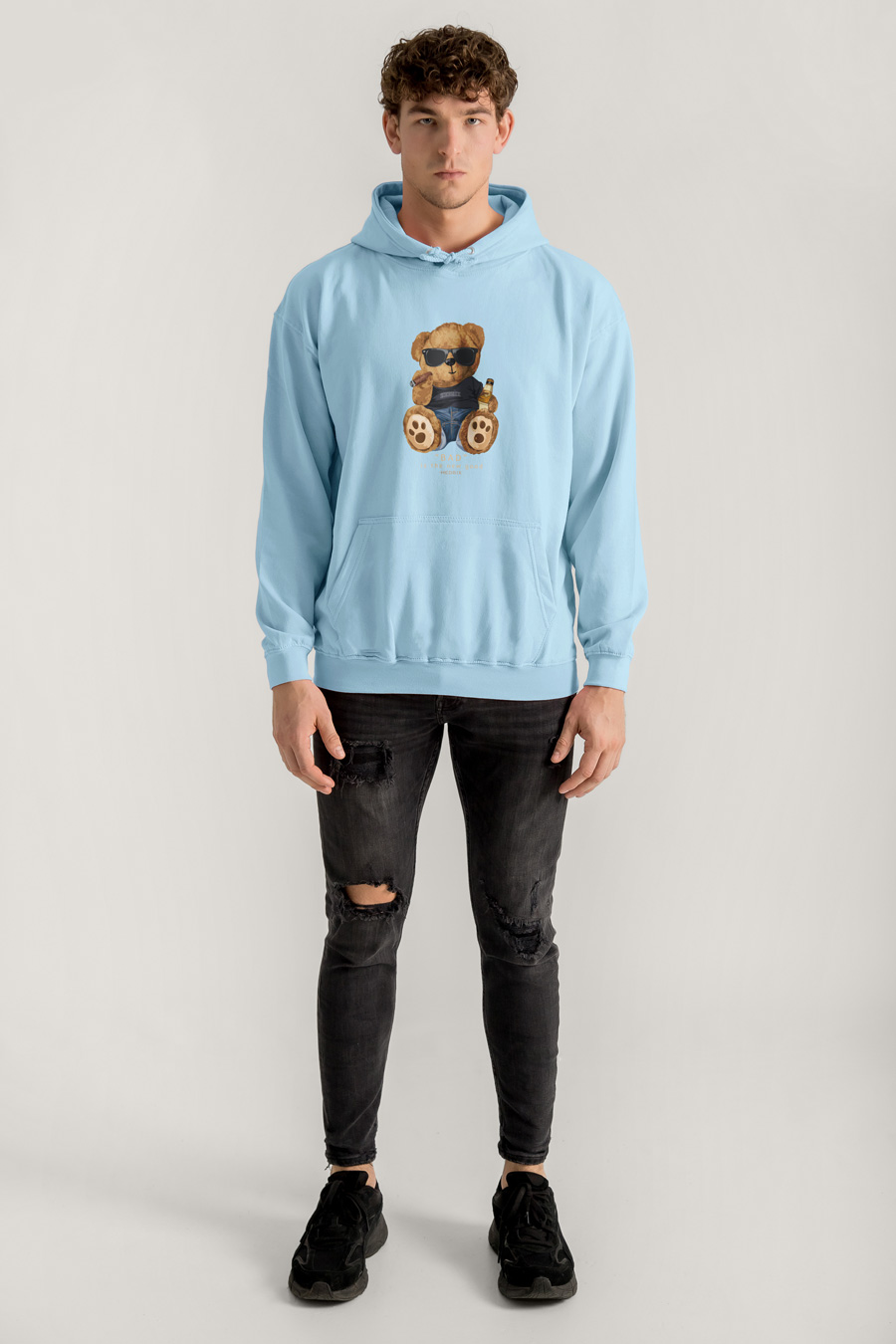 Hoodie in Sky Blue Color with Millionaire Teddy Print full-hedrix-hoodies-xa_g9_sky-blue_0213.jpg