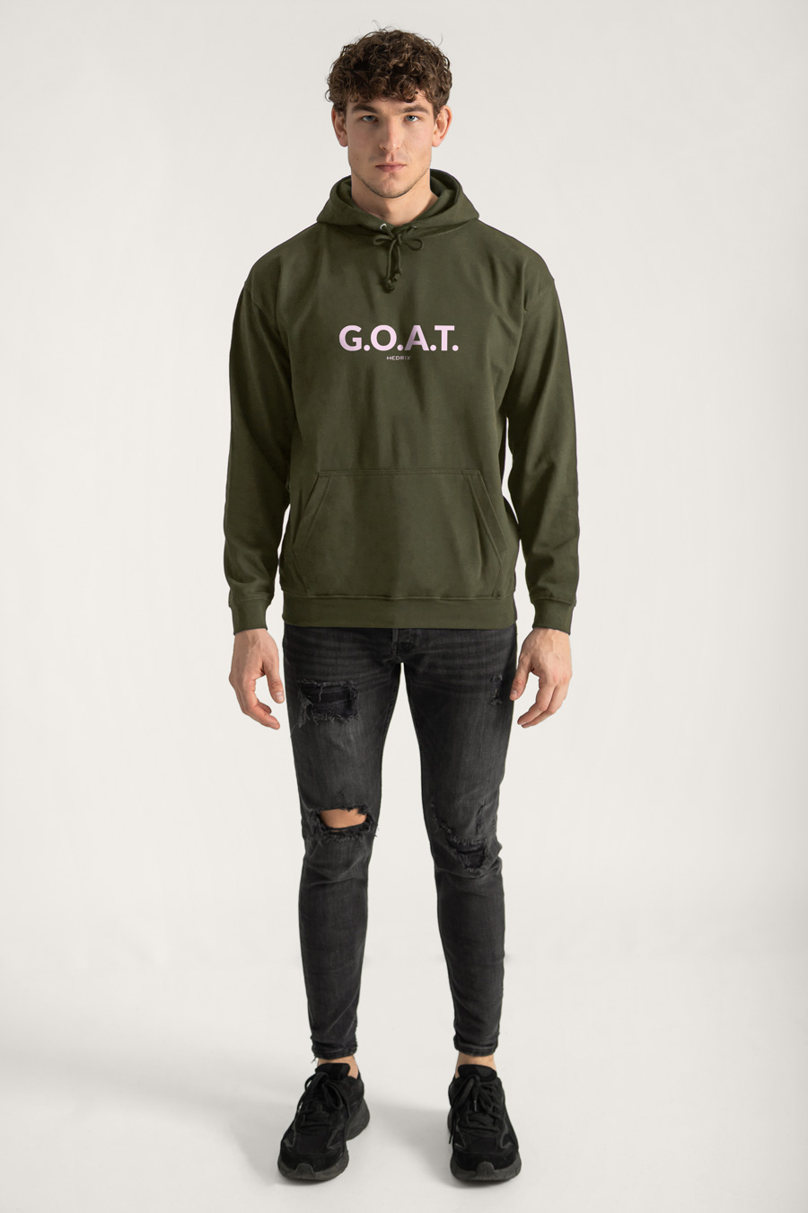 Hoodie in Khaki Color with Goat Print full-hedrix-hoodies-xa_g9_xaki_0238.jpg
