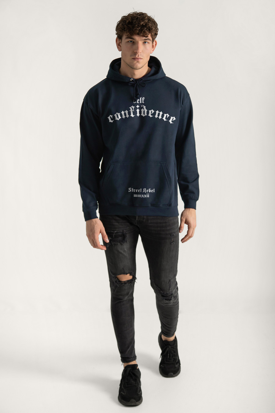 Hoodie in Blue Color with Self Confidence Print full-hedrix-hoodies-xc_g9_blue_0236.jpg
