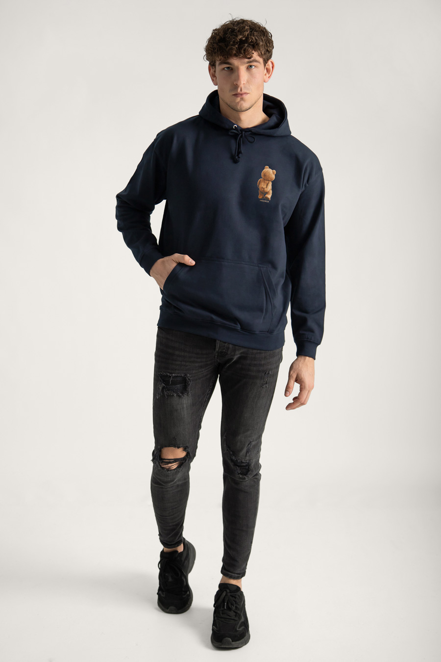 Hoodie in Blue Color with Everyones Got An Opinion Print full-hedrix-hoodies-xd_g9_blue_0265.jpg