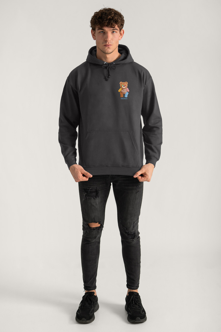 Hoodie in Iron Grey Color with Lovely Teddy Print full-hedrix-hoodies-xd_g9_iron-gray_0262.jpg