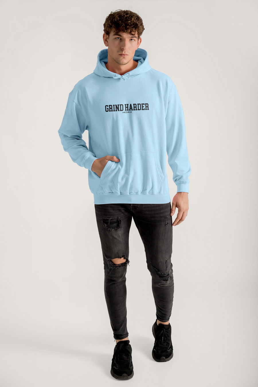 Hoodie in Sky Blue Color with No Pain No Gain Print full-hedrix-hoodies-xd_g9_sky-blue_0267.jpg