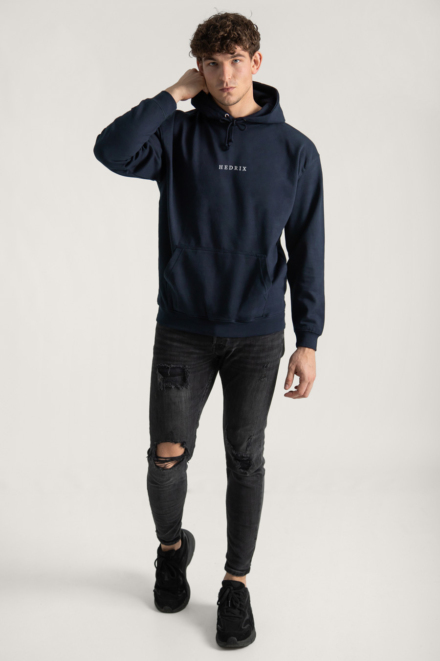 Hoodie in Blue Color with Minimal Hedrix Print full-hedrix-hoodies-xe_g9_blue_0247.jpg