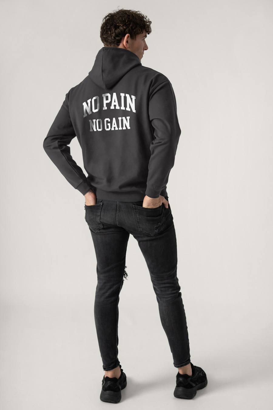 Hoodie in Iron Grey Color with No Pain No Gain Print full-hedrix-hoodies-xf_g9_iron-gray_0267.jpg