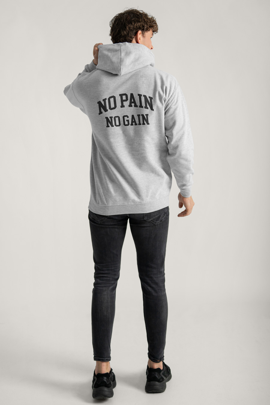 Hoodie in Grey Color with No Pain No Gain Print full-hedrix-hoodies-xg_g9_grey_0267.jpg