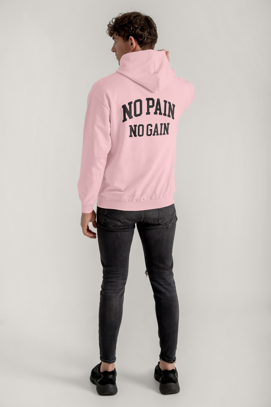 Hoodie in Pink Color with No Pain No Gain Print full-hedrix-hoodies-xg_g9_pink_0267.jpg
