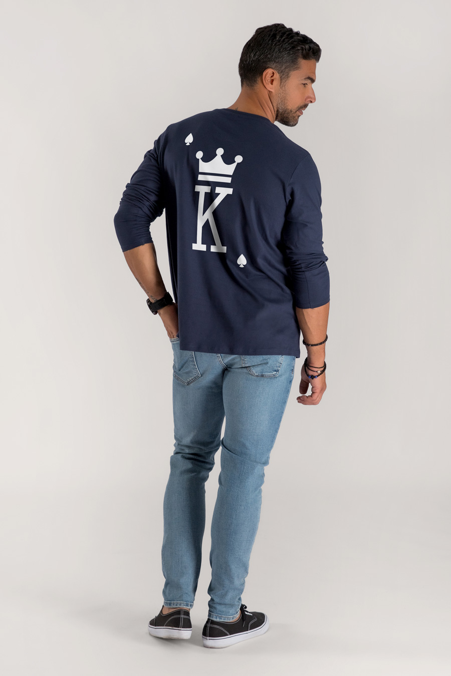 Long Sleeve T-shirt in Blue Color with King Print full-hedrix-longsleeve-ag_g7_blue_0268.jpg