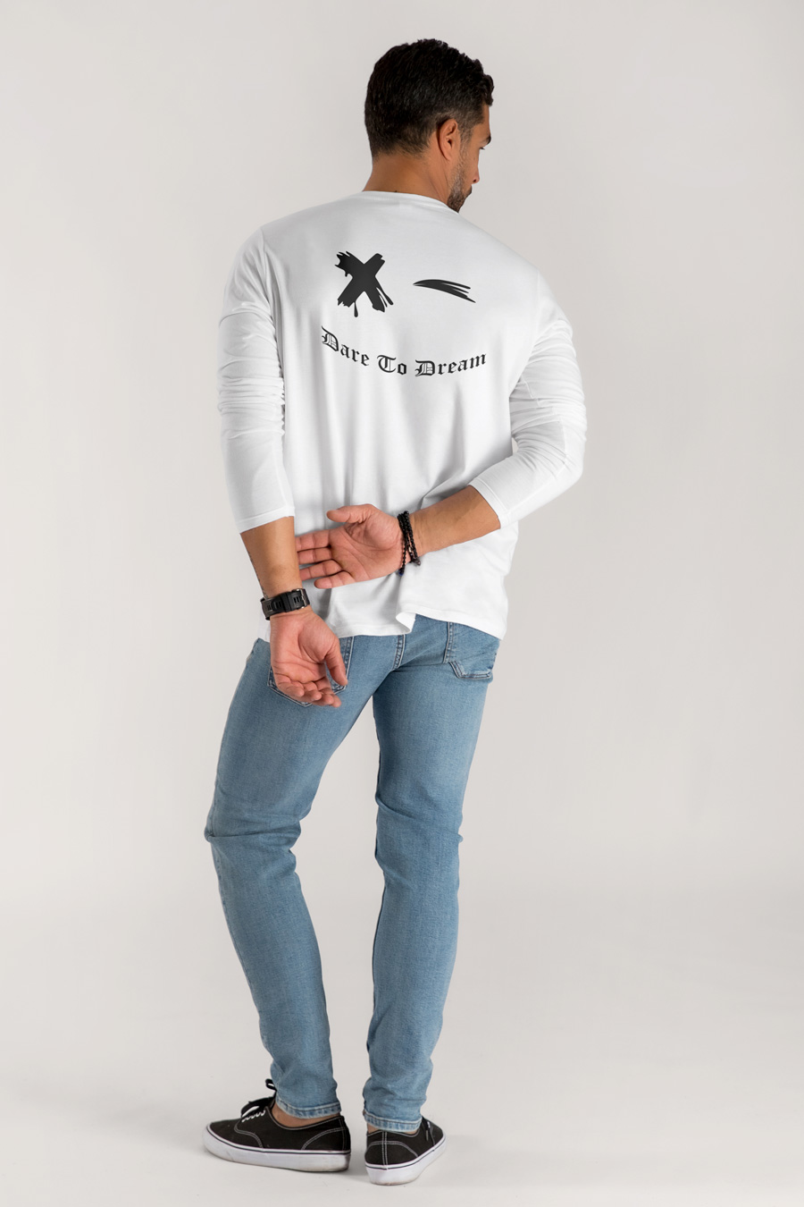 Long Sleeve T-shirt in White Color with Dare To Dream Print full-hedrix-longsleeve-ak_g7_white_0265.jpg
