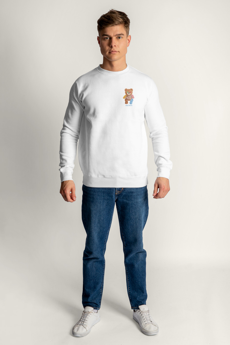 Sweatshirt in White Color with Lovely Teddy Print full-hedrix-sweatshirt-aa_g6_white_0262.jpg