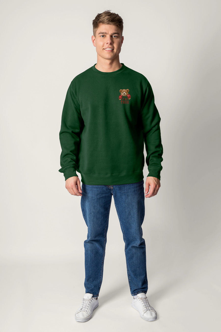 Sweatshirt in Green Color with Boxer Teddy Print full-hedrix-sweatshirt-ab_g6_green_0253.jpg