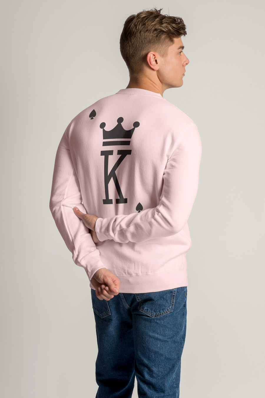 Sweatshirt in Pink Color with King Print full-hedrix-sweatshirt-ae_g6_pink_0275.jpg