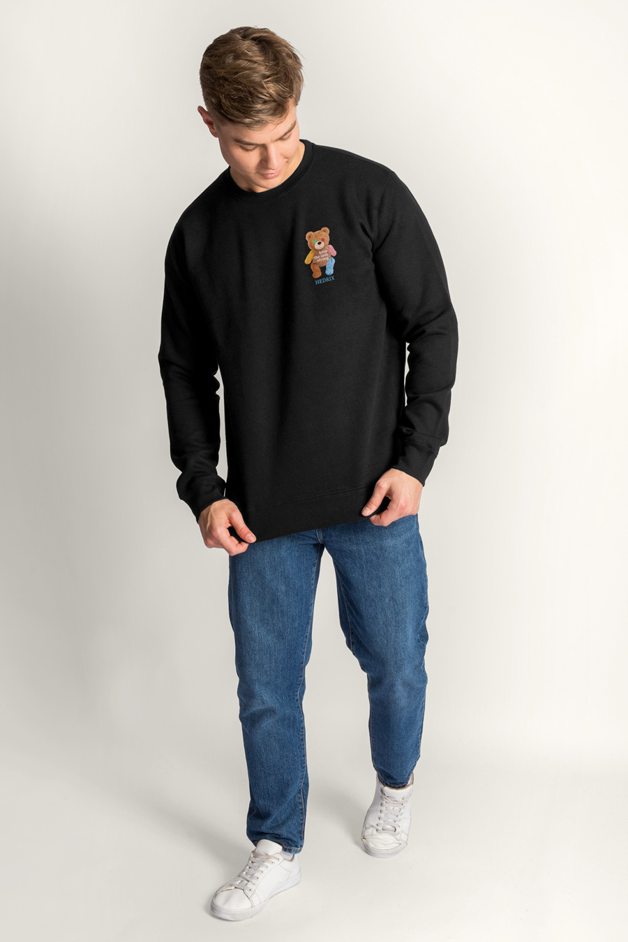 Sweatshirt in Black Color with Lovely Teddy Print full-hedrix-sweatshirt-af_g6_black_0262.jpg