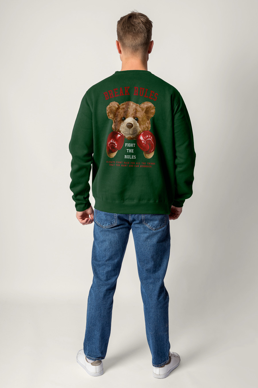 Sweatshirt in Green Color with Boxer Teddy Print full-hedrix-sweatshirt-af_g6_green_0253.jpg