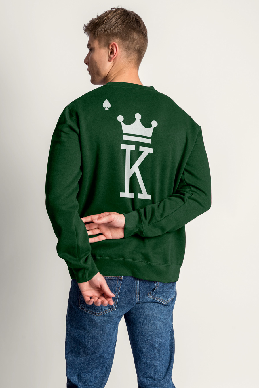 Sweatshirt in Green Color with King Print full-hedrix-sweatshirt-ag_g6_green_0275.jpg