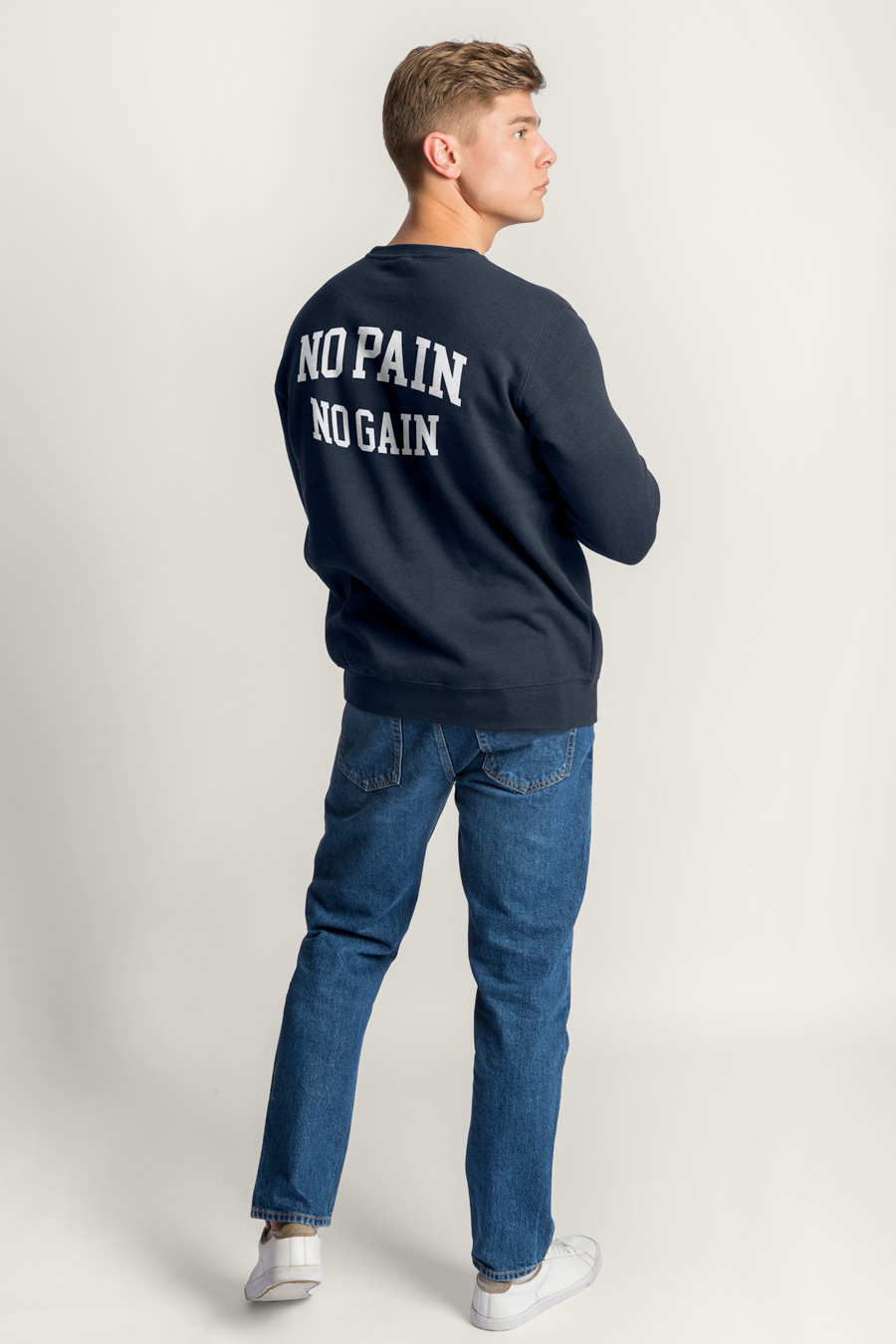 Sweatshirt in Blue Color with No Pain No Gain Print full-hedrix-sweatshirt-ah_g6_blue_0267.jpg