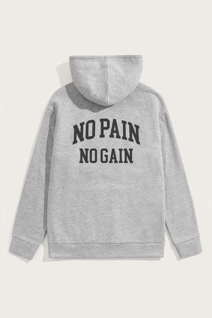 Hoodie in Grey Color with No Pain No Gain Print full-hoodie_back-isolated-flat-lay-aa-back_g0_grey_0267.jpg
