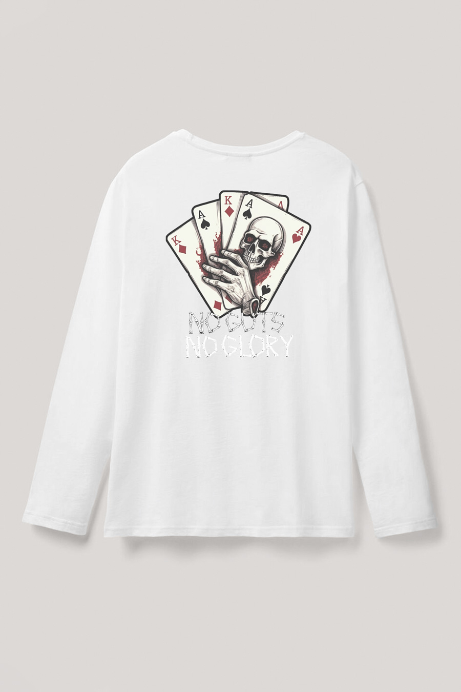 Long Sleeve T-shirt in White Color with No Guts No Glory Print full-longsleeve_back-isolated-flat-lay-aa-back_g0_white_0249.jpg