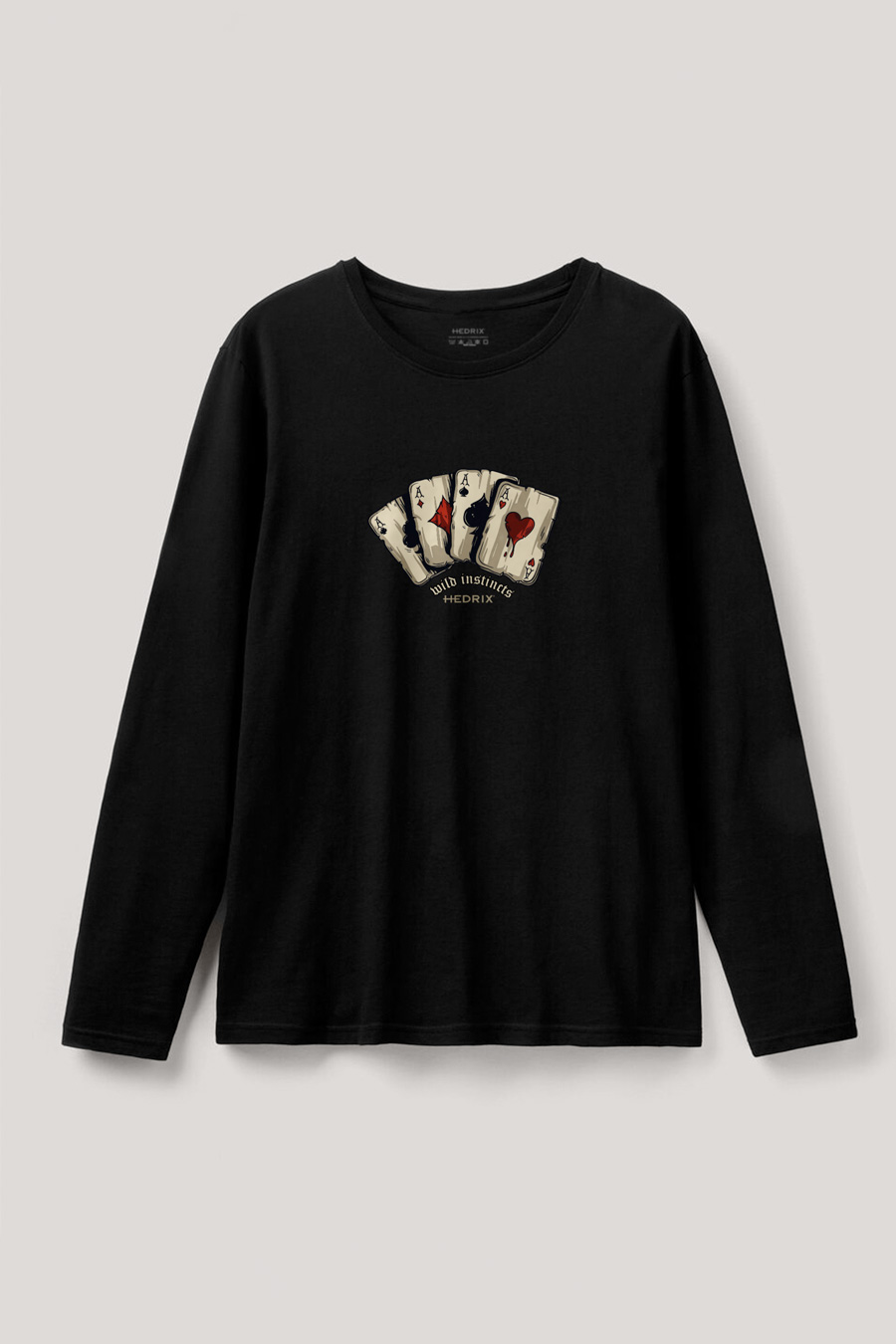 Long Sleeve T-shirt in Black Color with Wild Cards Print full-longsleeve_front-isolated-flat-lay-aa_g0_black_0200.jpg