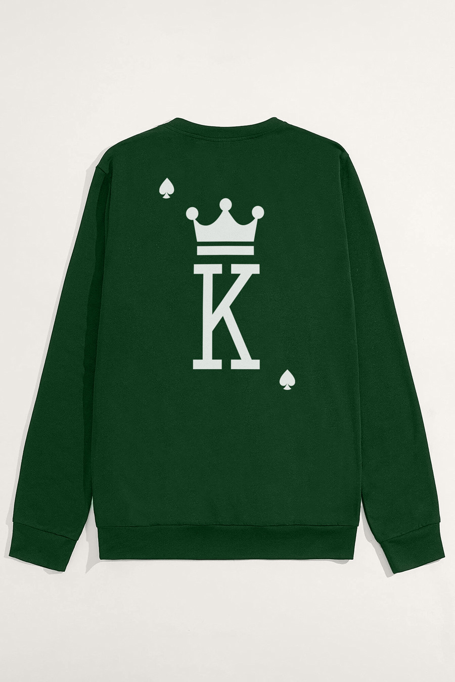 Sweatshirt in Green Color with King Print full-sweatshirt_back-isolated-flat-lay-aa-back_g0_green_0275.jpg