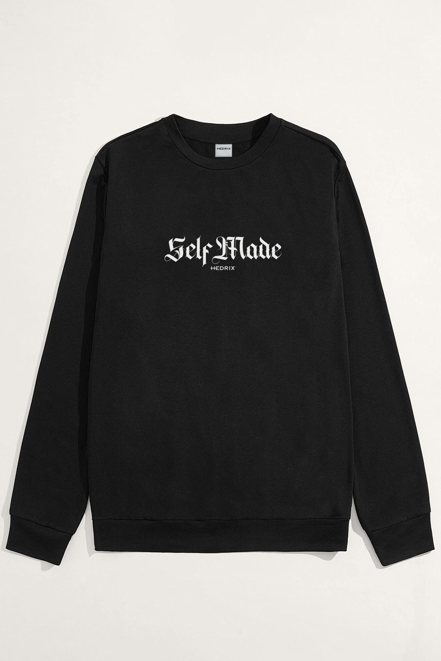 Sweatshirt in Black Color with Self Made Man Print full-sweatshirt_front-isolated-flat-lay-aa_g0_black_0235.jpg