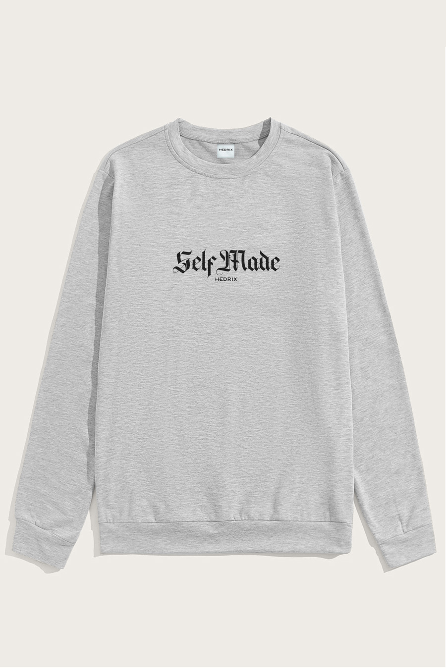 Sweatshirt in Grey Color with Self Made Man Print full-sweatshirt_front-isolated-flat-lay-aa_g0_grey_0235.jpg