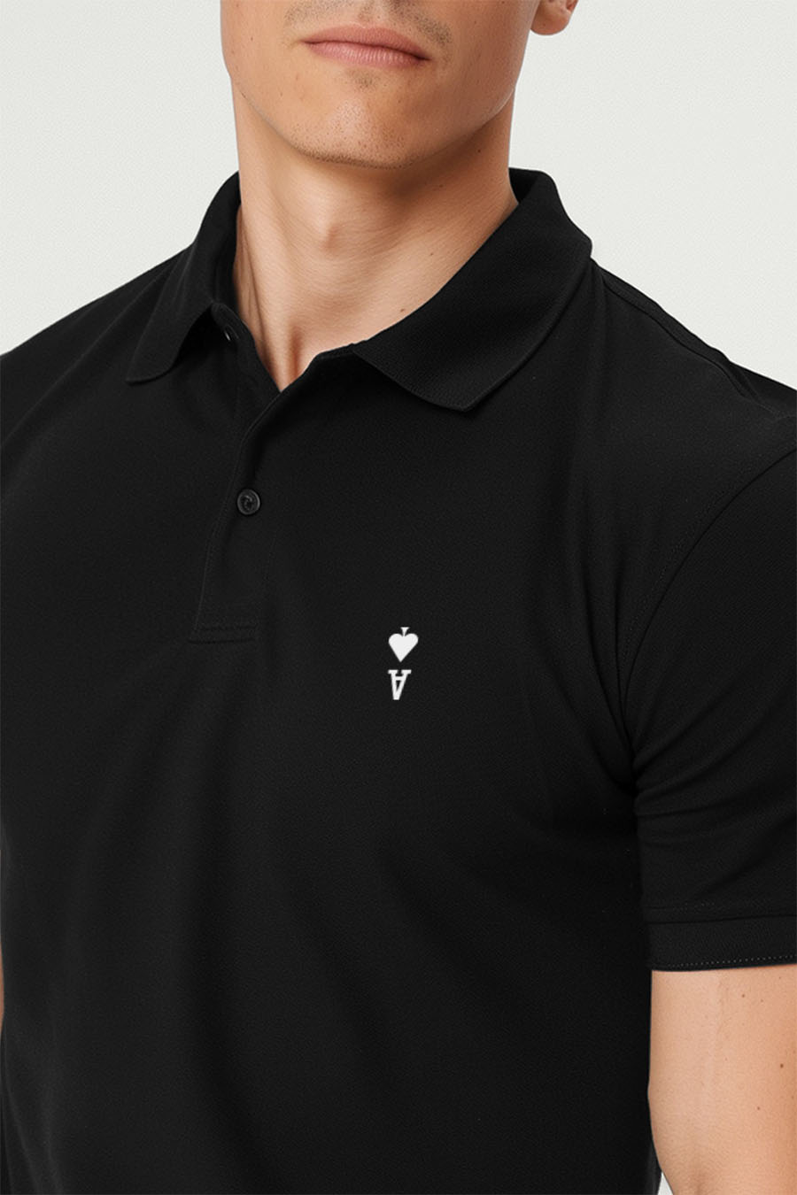 Polo Shirt Slim Fit in Black Color with Ace Reversed stamp polo-man-a-g25-front-zoom4-black-0122.jpg