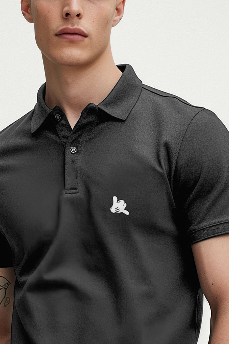 Polo Shirt Slim Fit in Iron Grey Color with Be Crazy stamp polo-man-a-g3-front-zoom4-iron_gray-0189.jpg