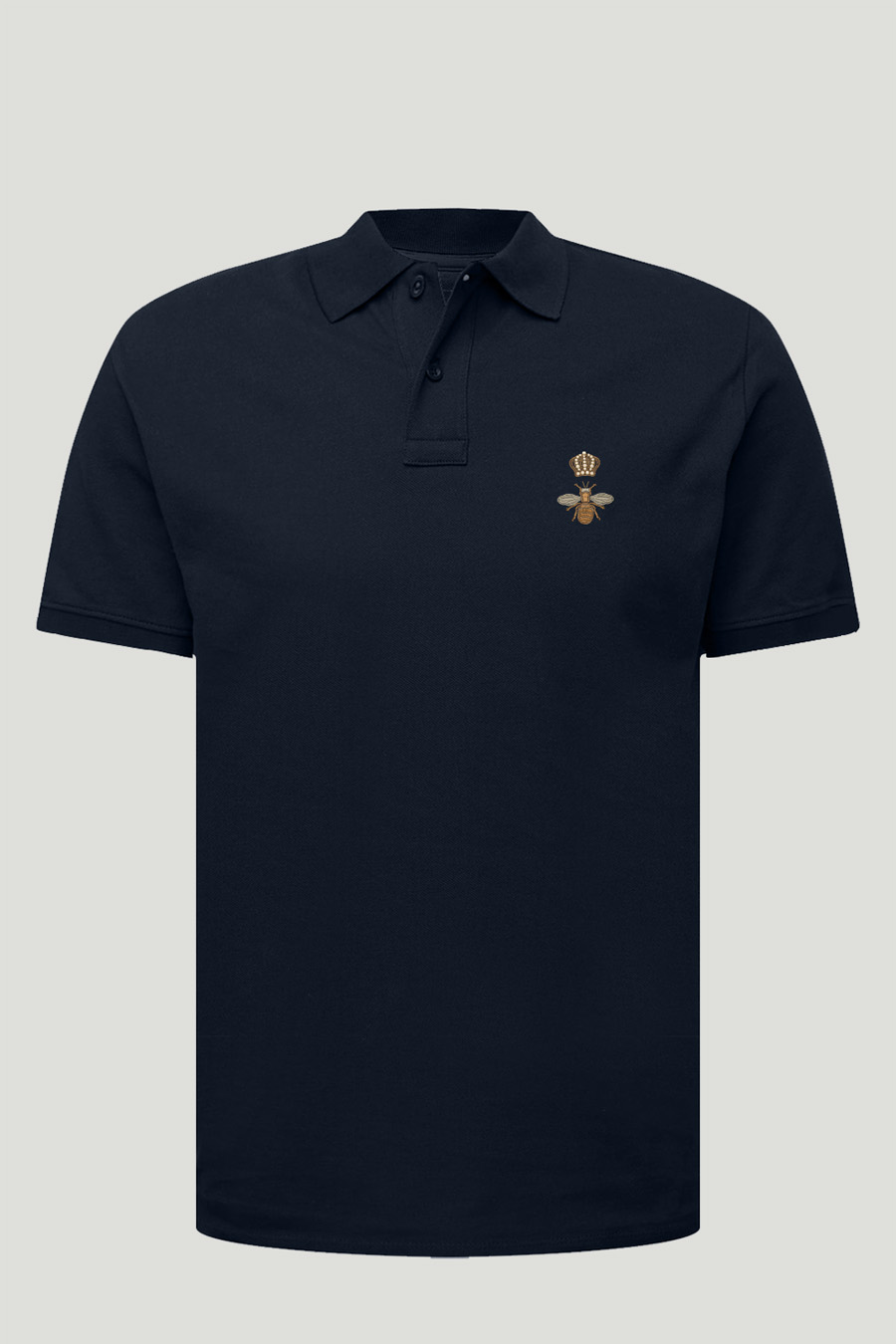 Polo Shirt Slim Fit in Blue Color with Bee King stamp polo-man-a-isolated-front-full-blue-0128.jpg