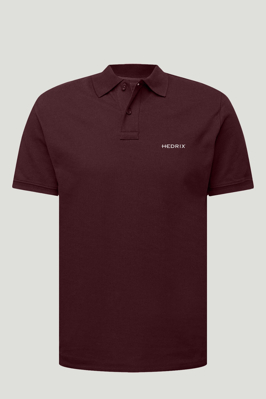 Polo Shirt Slim Fit in Bordeaux Color with Hedrix Logo stamp polo-man-a-isolated-front-full-burgundy-0192.jpg