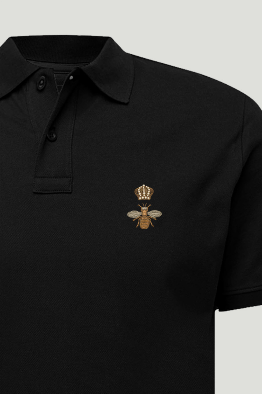 Polo Shirt Slim Fit in Black Color with Bee King stamp polo-man-a-isolated-front-zoom1-black-0128.jpg