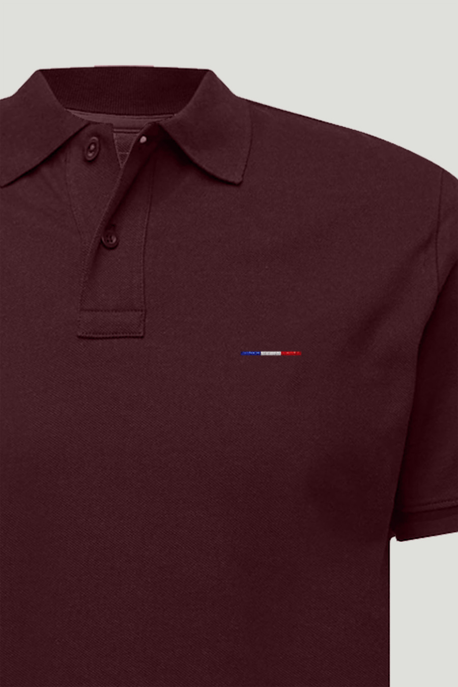 Polo Shirt Slim Fit in Bordeaux Color with French Stripe stamp polo-man-a-isolated-front-zoom1-burgundy-0108.jpg