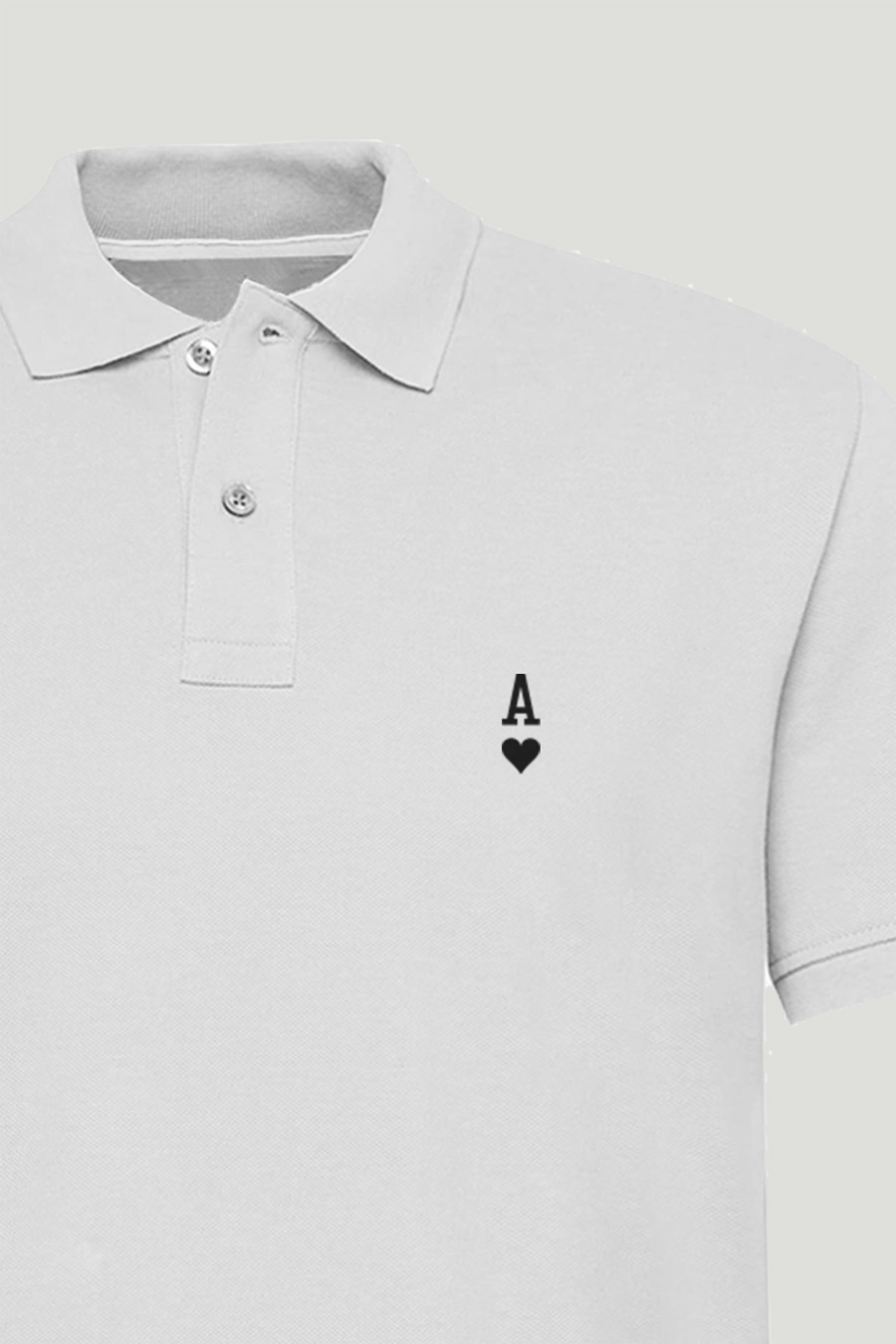 Polo Shirt Slim Fit in White Color with White Ace stamp polo-man-a-isolated-front-zoom1-white-0123.jpg