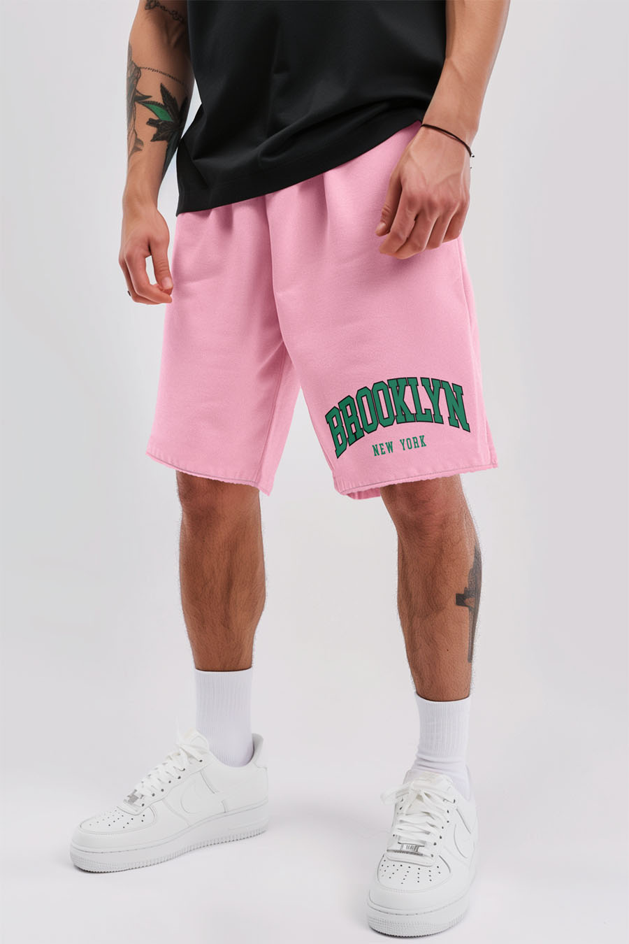 Shorts in Pink color with Brooklyn New York stamp shorts-man-a-g6-front-full-pink-0168.jpg