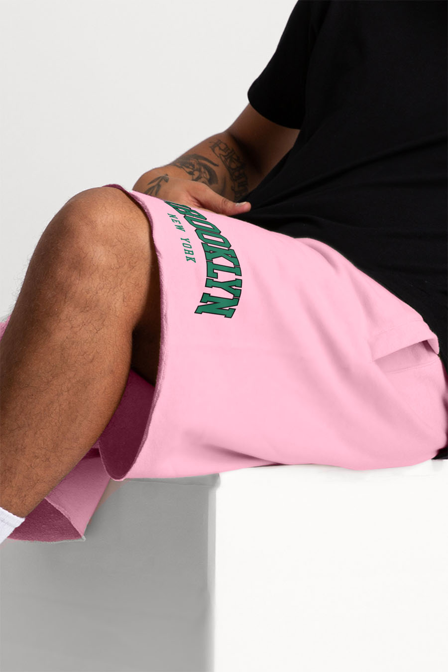 Shorts in Pink color with Brooklyn New York stamp shorts-man-a-g6-front-zoom2-pink-0168.jpg