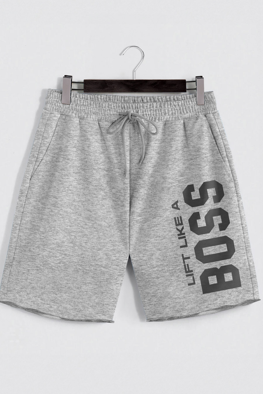 Shorts in Grey color with Lift Like A Big Boss stamp shorts-man-a-isolated-front-zoom2-grey-0189.jpg