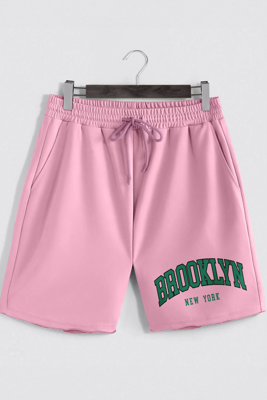 Shorts in Pink color with Brooklyn New York stamp shorts-man-a-isolated-front-zoom2-pink-0168.jpg
