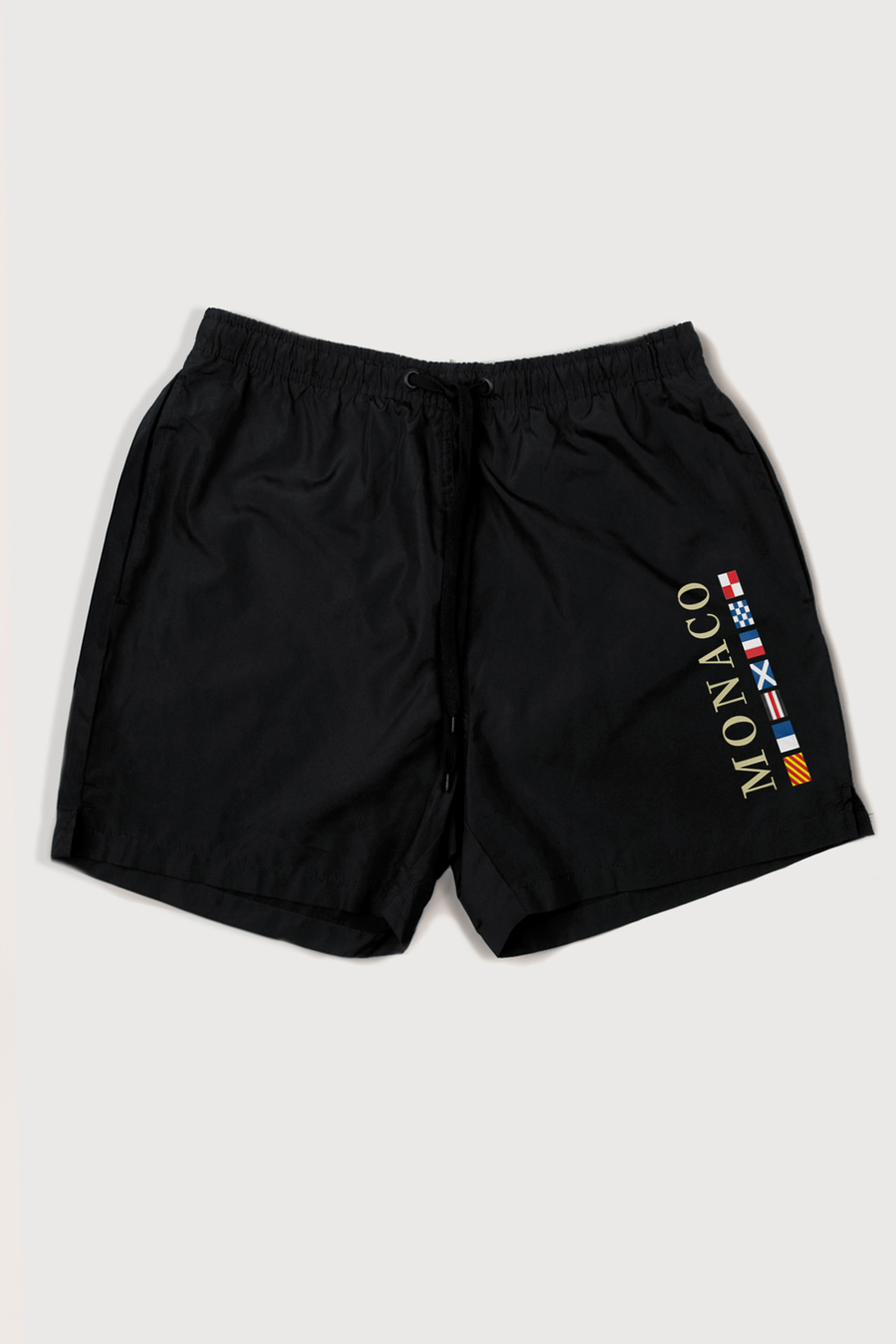 Swimming Shorts in Black Color with Monte Carlo Print swimwear-a-isolated-front-full-black-1202.jpg